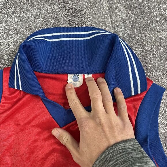 Men's Vintage 80's High 5 USA Red White Blue Volleyball Jersey Tank T Shirt Sz S - Picture 2 of 3